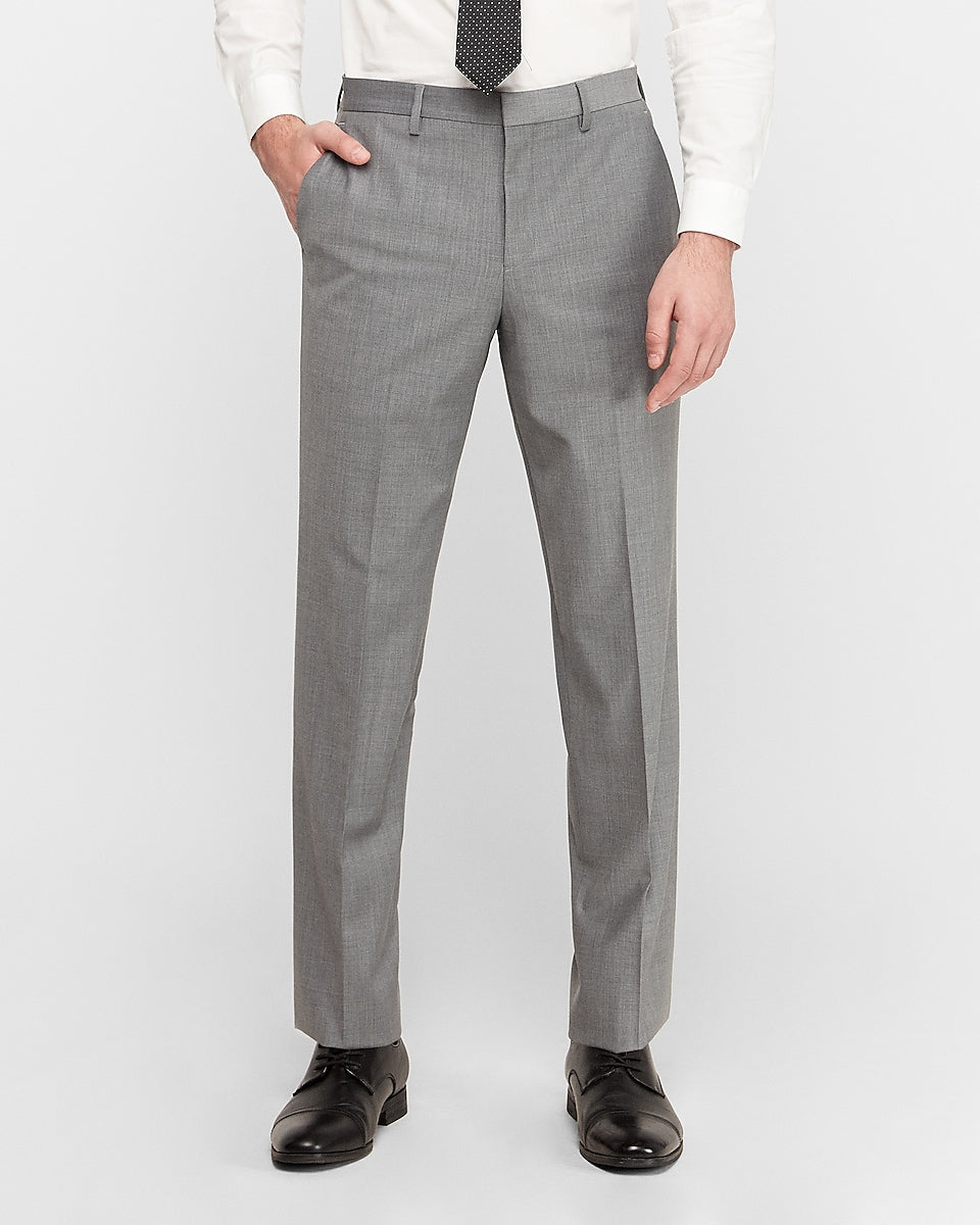 Express Men | Classic Gray Wool-Blend Performance Stretch Suit Pant in ...