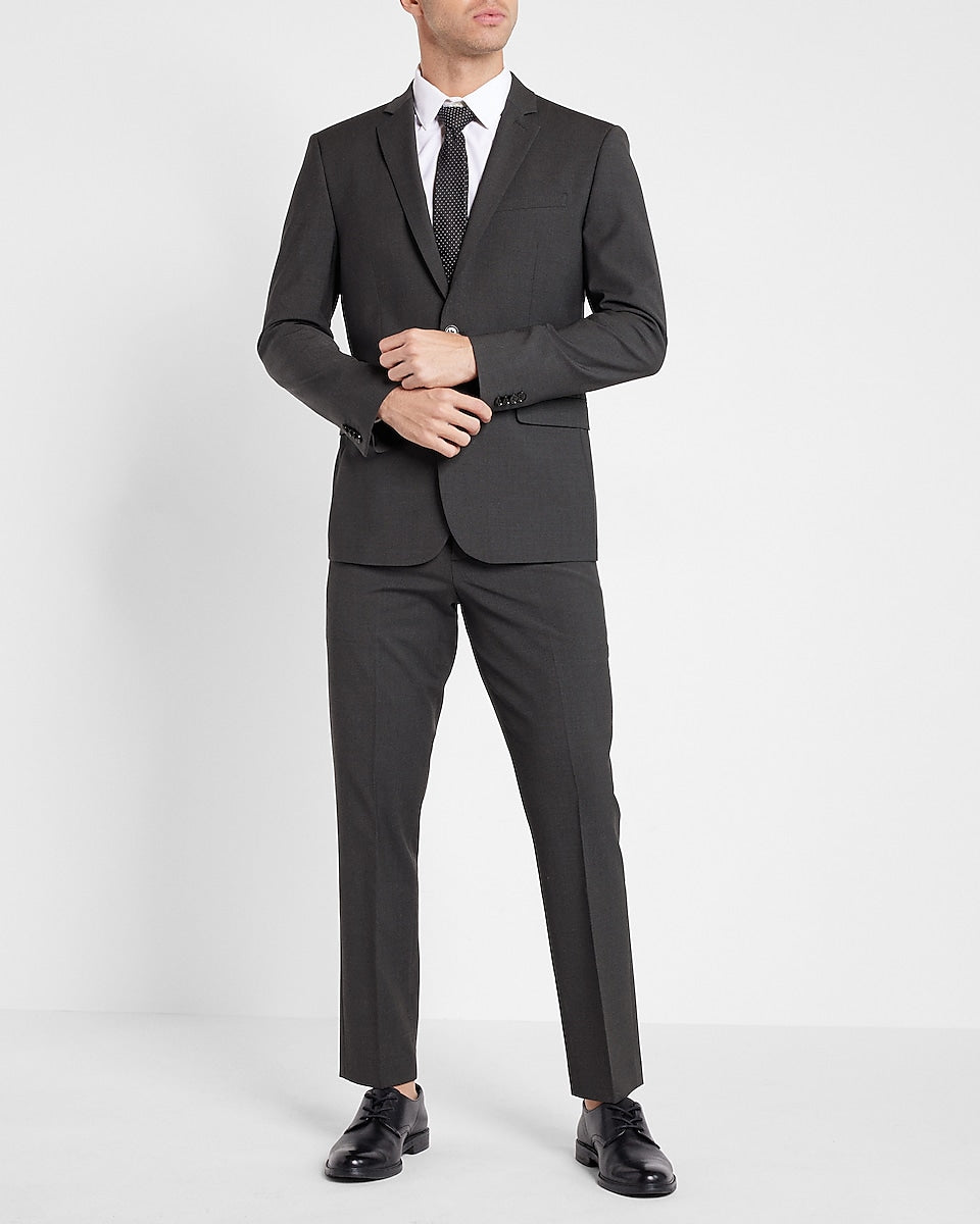 Express Men | Slim Solid Gray Wool-Blend Modern Tech Suit Pant in ...