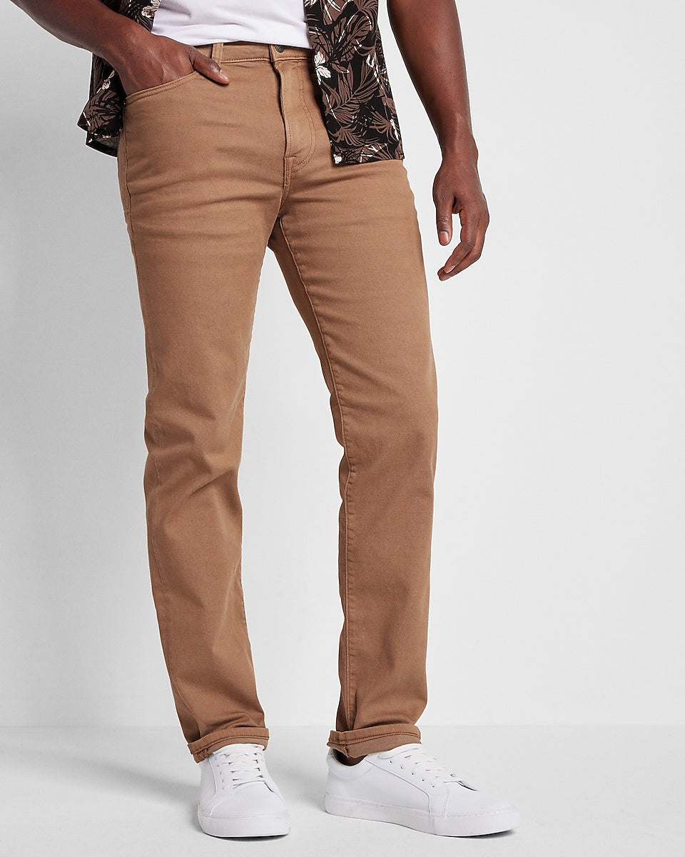 Express Men | Slim Straight Walnut Hyper Stretch Jeans in Walnut ...