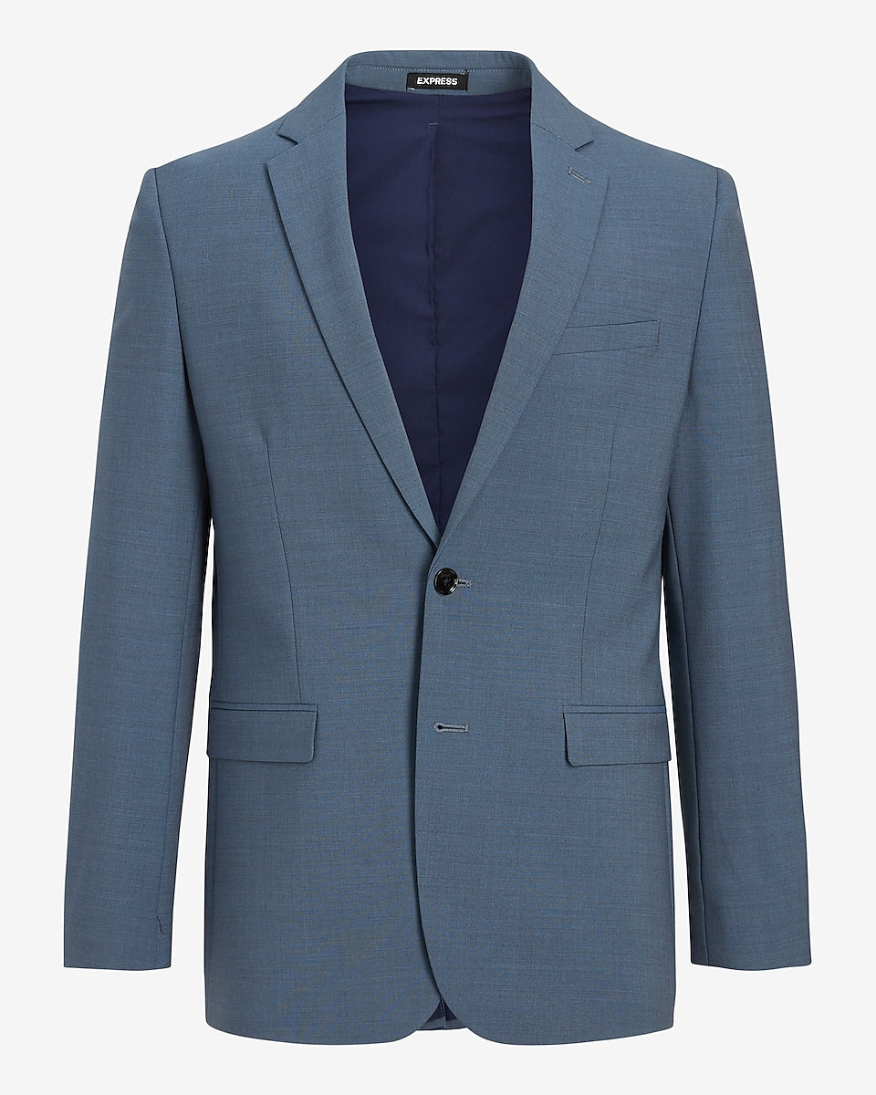 Express Men | Conscious Edit Extra Slim Dusty Blue Wool-Blend Modern ...