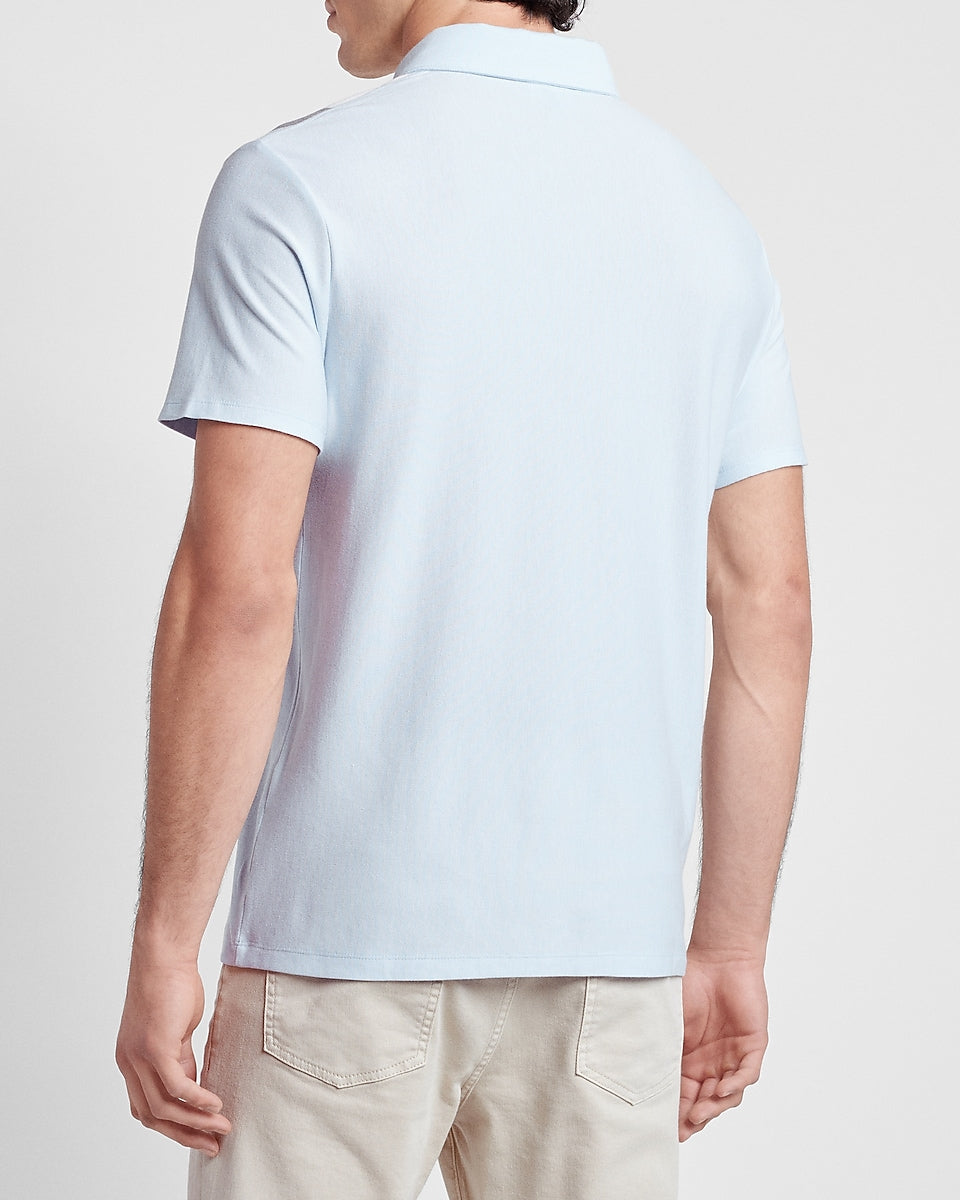 Express Men | Striped Luxe Pique Polo in Skylight Blue | Express Style ...