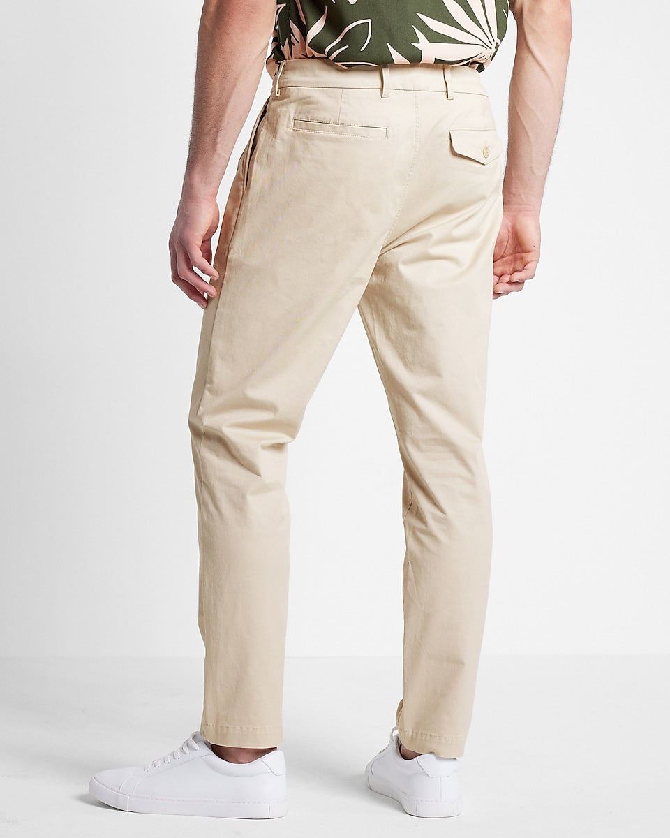 Express Men | Athletic Slim Pleated Hyper Stretch Chino in Oyster ...