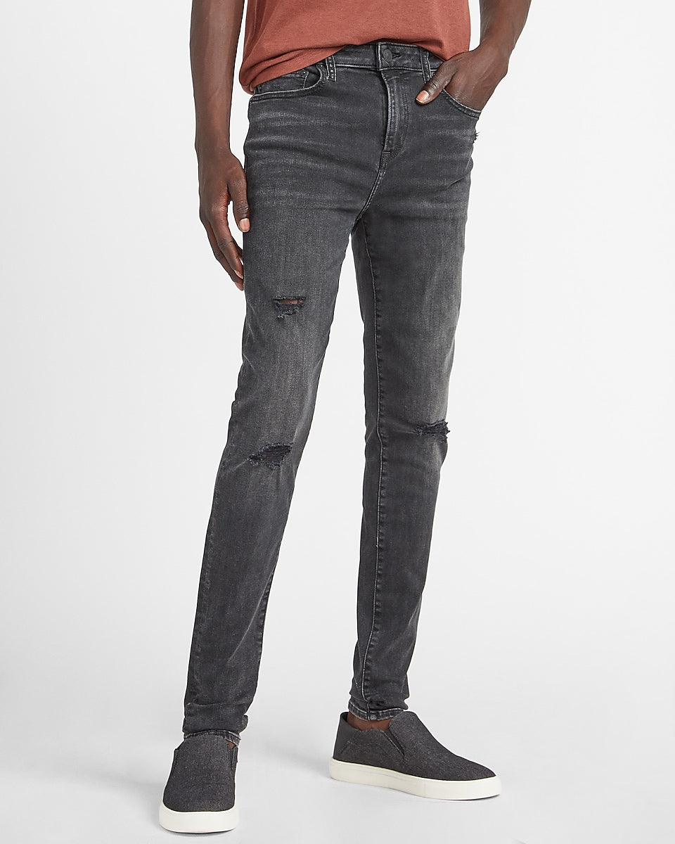 mens black super skinny stretch jeans