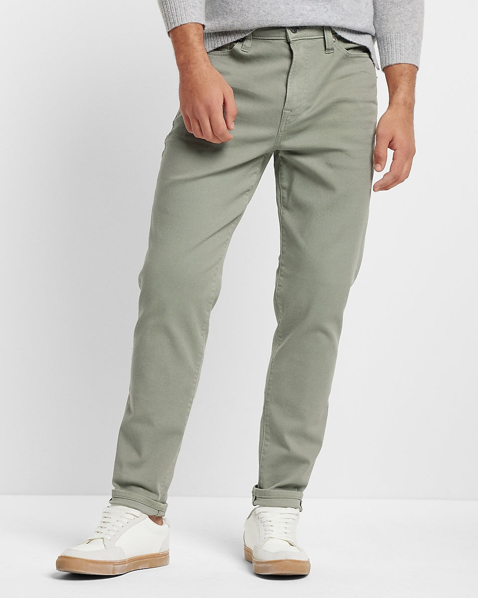 Express Men | Skinny Sage Green Stretch Jeans in Olive Green | Express ...