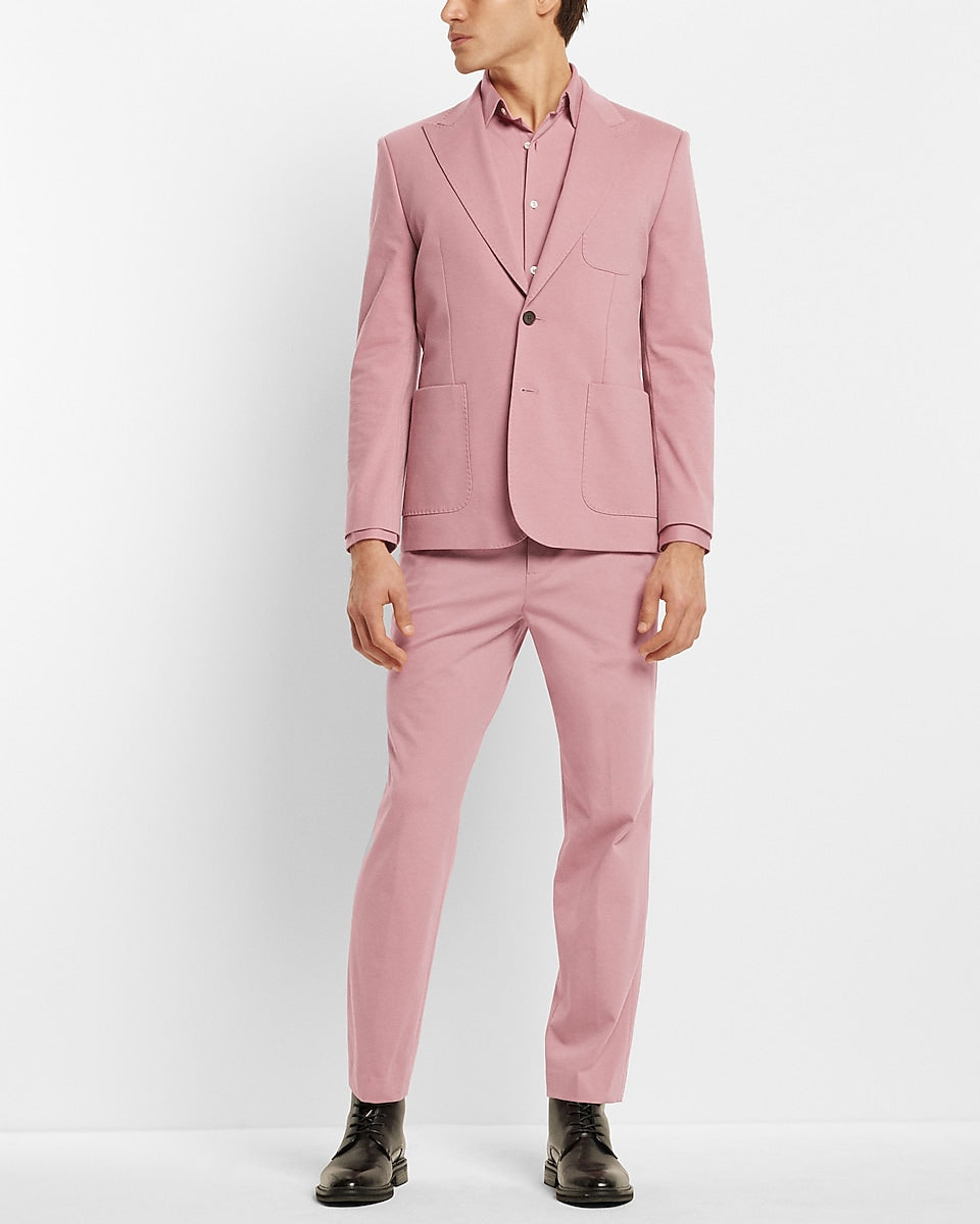 Express Men | Classic Pink Ponte Knit Suit Pant in Iced Mauve | Express ...