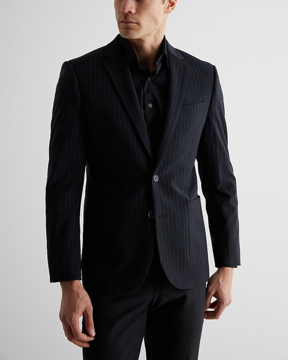 Slim Black Wool-blend Modern Tech Suit Vest