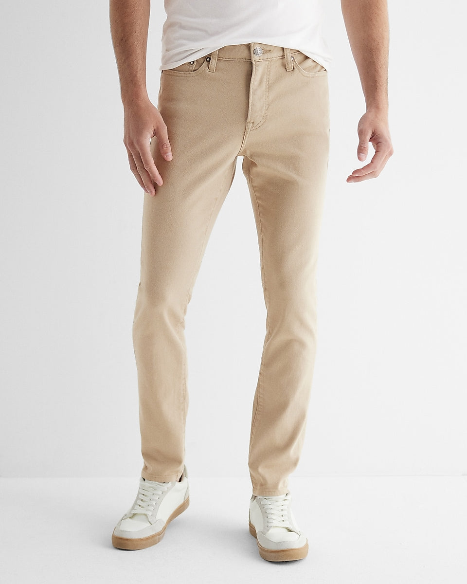 Express Men | Skinny Khaki Hyper Stretch Jeans in Khaki | Express Style ...