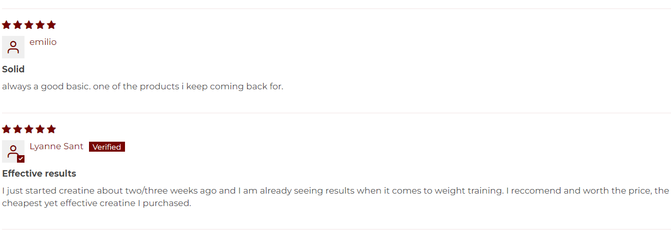 Reviews about Creatine from XXL Nutrition Malta Customers