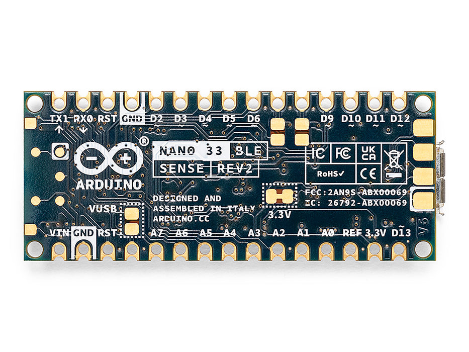 Arduino Nano 33 Ble Sense Rev2 — Arduino Official Store 8343