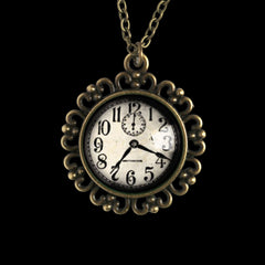 Gothic Steampunk Clock Necklace