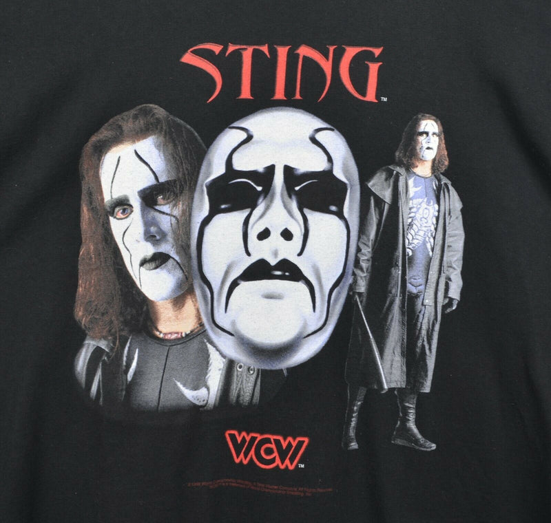 Vtg 1998 Sting WCW Men's Sz XL Wrestling Mask WWF Wrestling Wolfpack T-Shirt