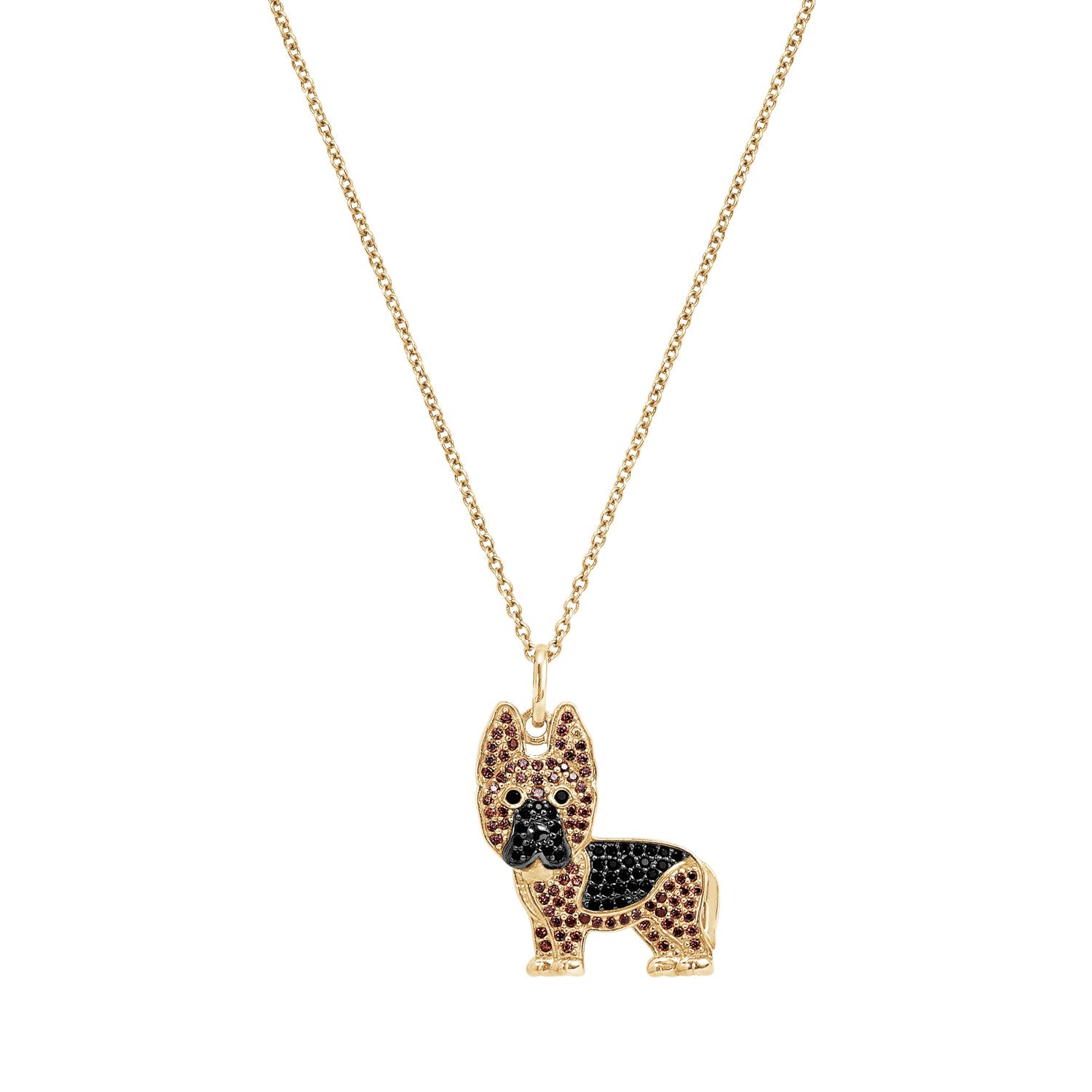 Open Heart German Shepherd Necklace in Platinum & 18K gold plated with AAA  CZ Stones | Rainbow Bridge Pet Boutique