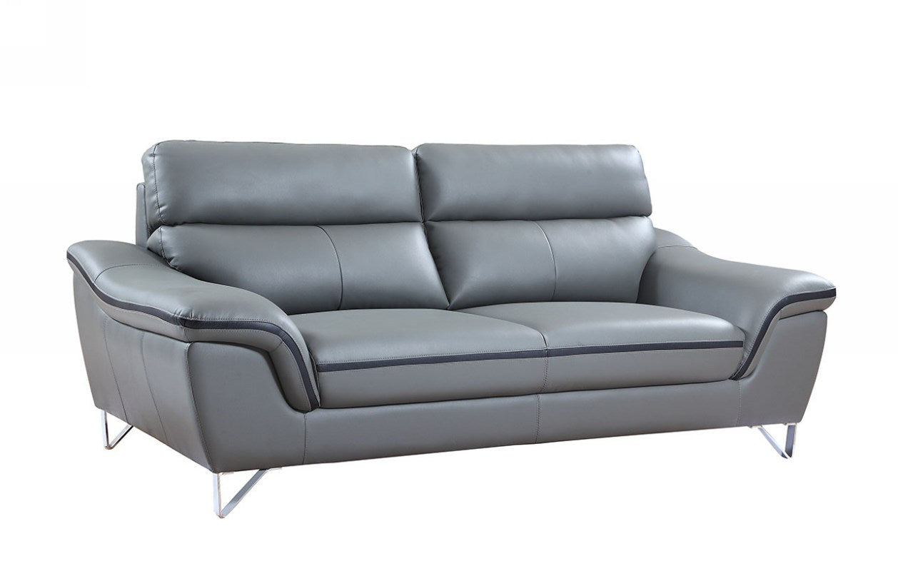 iDaStock.com: 36" Charming Grey Leather Sofa