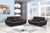 iDaStock.com: 110" Charming Brown Leather Sofa Set