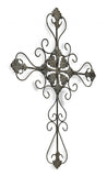 iDaStock.com: Gray Metal Scroll Design Gray Hanging Cross Wall Decor