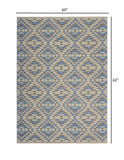 iDaStock.com: 3’ x 5’ Blue Decorative Lattice Area Rug