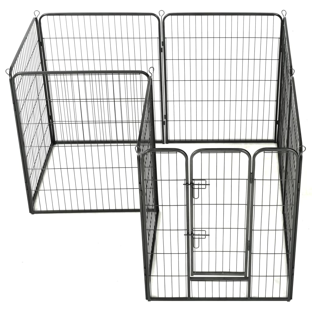 iDaStock.com: vidaXL Dog Playpen Steel Exercise Folding Run Cage Multi Sizes 8/12 Panels