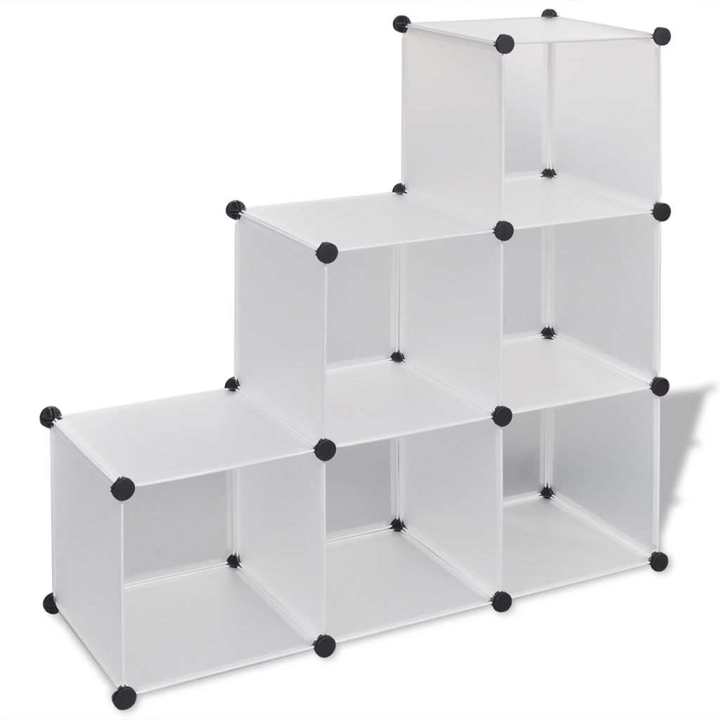 iDaStock.com: White Storage Cube Organizer with 6 Compartments 43.3"x14.6"x43.3"