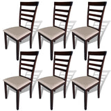 iDaStock.com: vidaXL 2/4/6/8x Solid Rubberwood Dining Chair Kitchen Brown and White/Cream