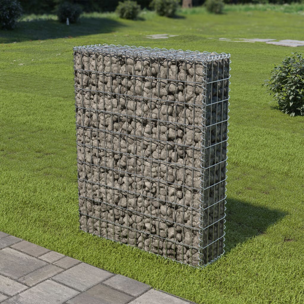 iDaStock.com: vidaXL Gabion Wall with Covers Galvanized Steel Garden Fence Wall Multi Sizes