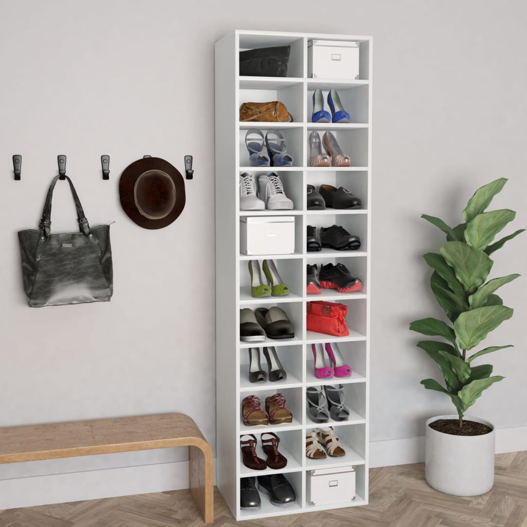 iDaStock.com: vidaXL Shoe Cabinet Chipboard Standing Shelf Home Organizer Rack Multi Colors