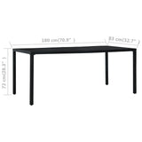 iDaStock.com: vidaXL Garden Table Black 70.9"x32.7"x28.3" Steel