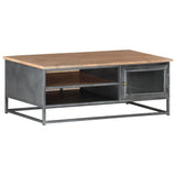 iDaStock.com: vidaXL Coffee Table Gray 35.4"x19.7"x13.8" Solid Acacia Wood