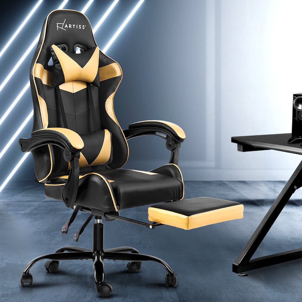 artiss office chair gaming executive computer chairs leather seating black