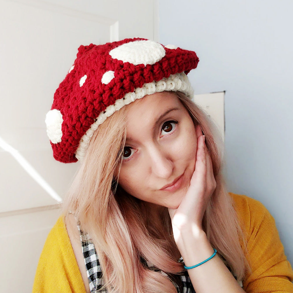 crochet mushroom hat free pattern