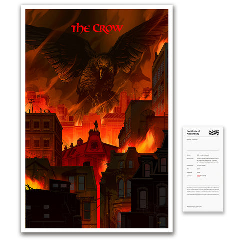 Kevin Tong movie poster art print moor art sideshow. Red fire. The Crow.
