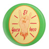 El Yucateco Hot Sauce Pin - A hand up in a "rock on" gesture surrounded by the words El Yuca Teco