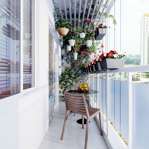 2.3. Idei de amenajare a balconului cu flori ingust (3)