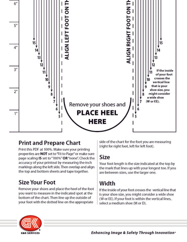 men's foot width size chart