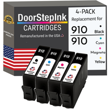 Load image into Gallery viewer, DoorStepInk Remanufactured in the USA Ink Cartridges for 910 3YL61AN 1 Black, 910 3YL58AN 1 Cyan, 910 3YL59AN 1 Magenta and 910 3YL60AN1 Yellow  (4Pack)
