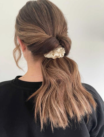silk scrunchie hairstyles UK The Silk Collection