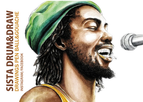 peter tosh gouache sistadrum.com reggae music roots