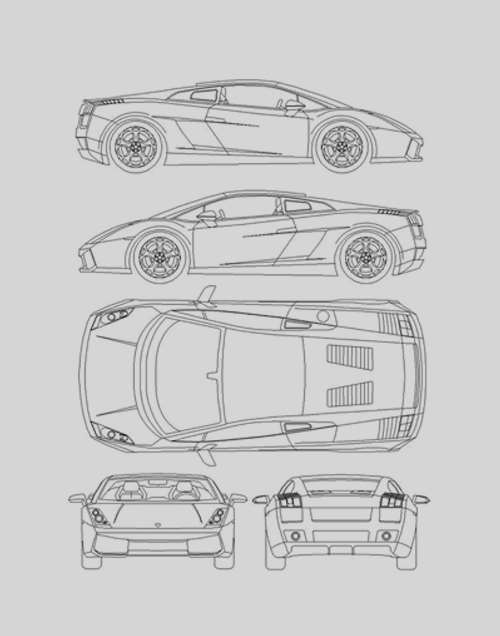 car blueprint lamborghini