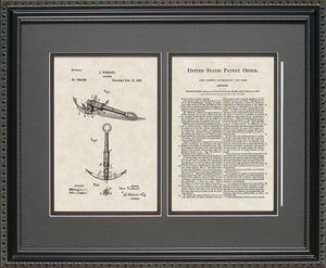 Boat Anchor Patent, Art & Copy, Tiebout, 1887, 16x20