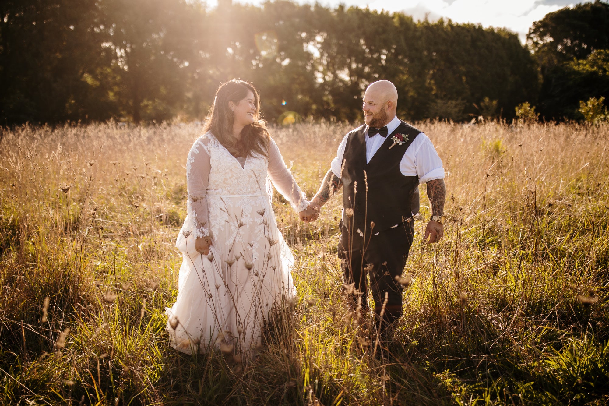 Carl and Elaine Wedding Golden hour at Markovina Vineyard Estate | The Paper Gazelle
