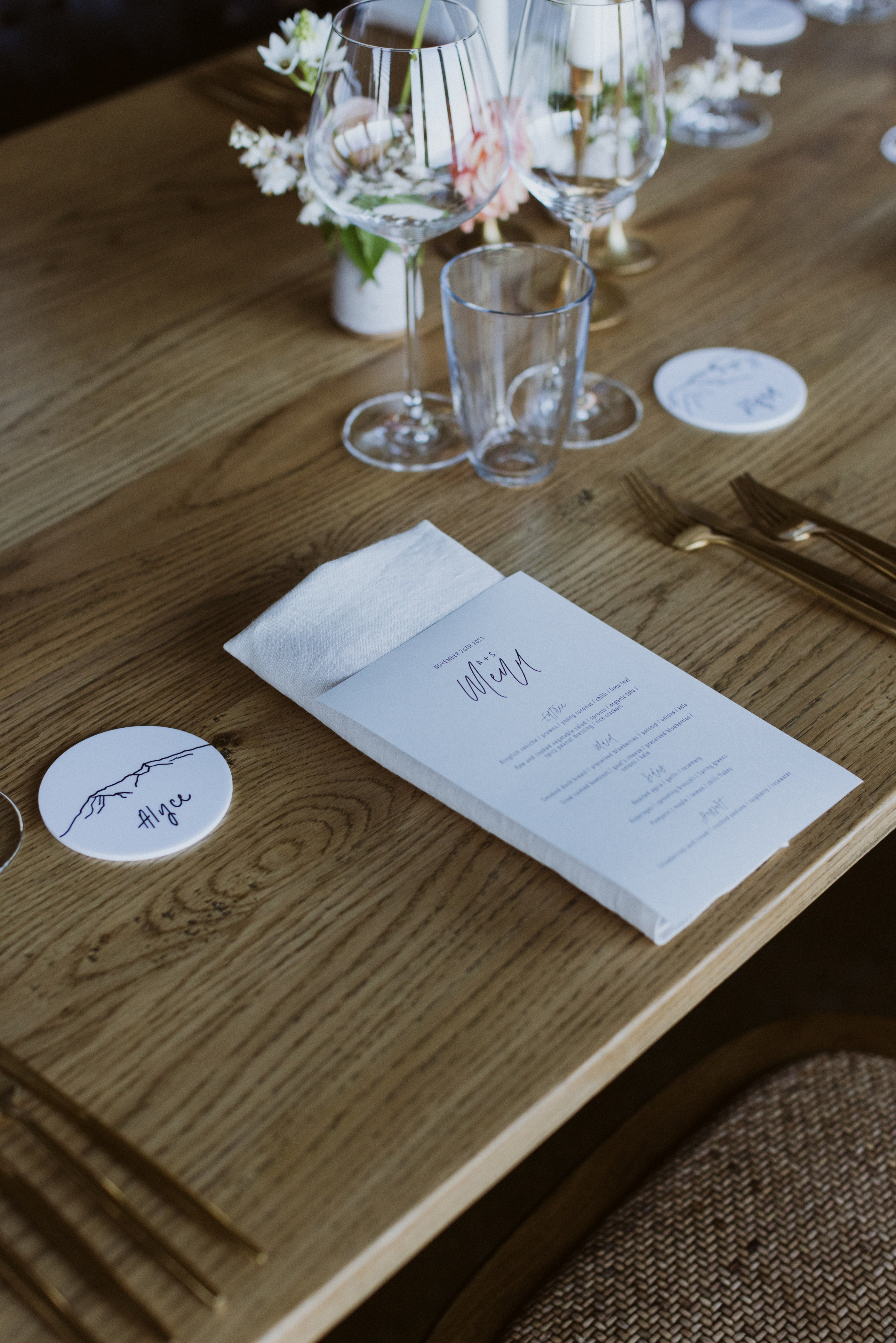 Custom Wedding Coaster Favours | Hillbrook Estate | The Paper Gazelle