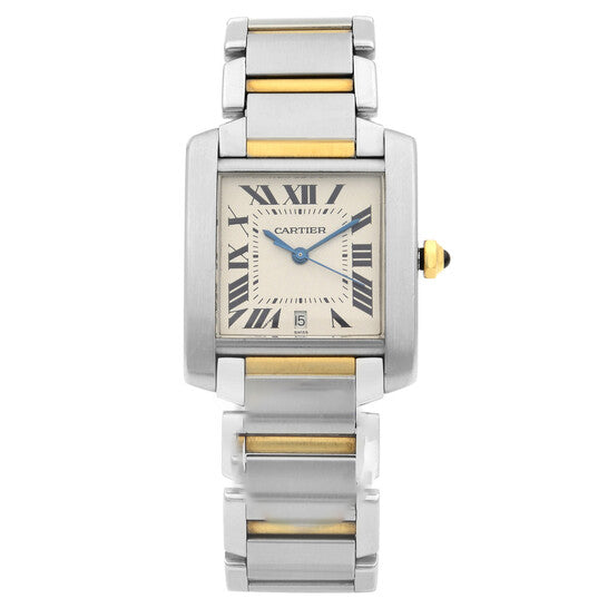 EAN 7612456002199 product image for Original Pre-owned Cartier Tank Francaise Silver Grained Dial Men's Watch W51005 | upcitemdb.com