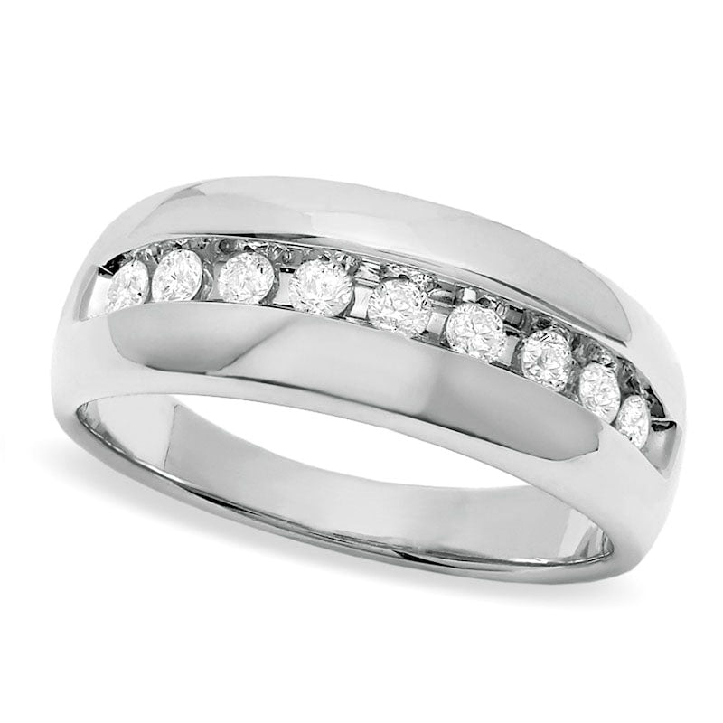 Men's 0.50 CT. T.W. Natural Diamond Band in Solid 14K White Gold