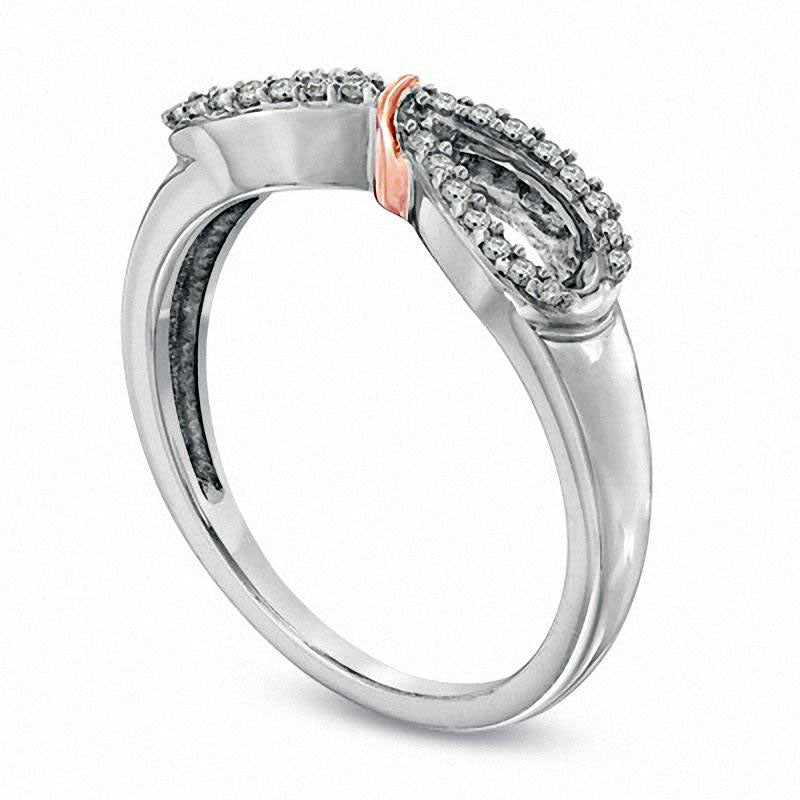 0.10 CT. T.W. Natural Diamond Infinity Loop Ring in Sterling Silver and Solid 14K Rose Gold Plate - 