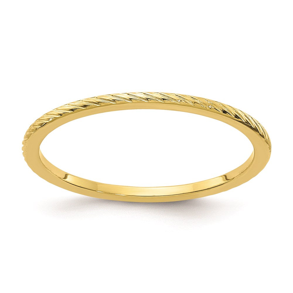 10K Gold 1.2mm Twisted Wire Pattern Stackable Band