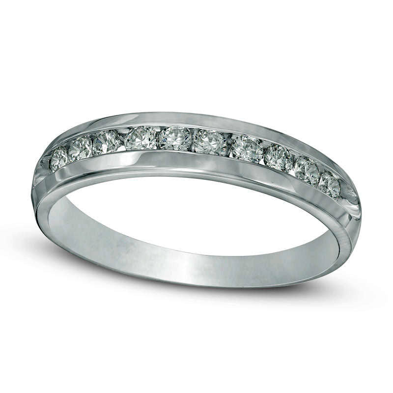 Men's 0.50 CT. T.W. Natural Diamond Wedding Band in Solid 10K White Gold