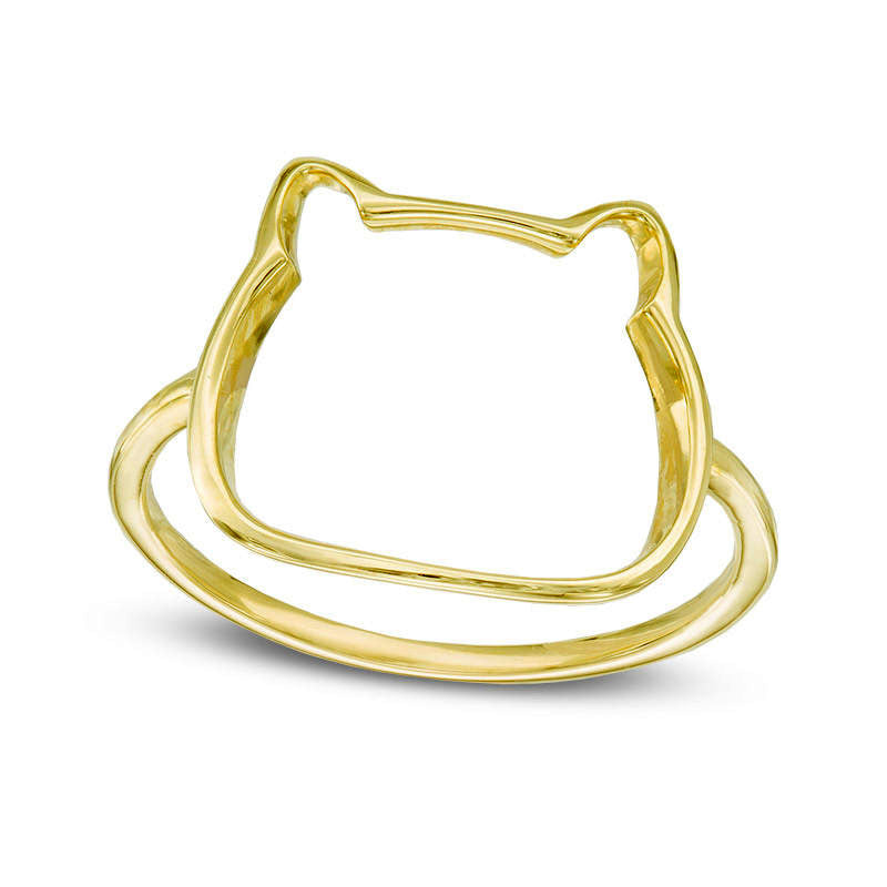 Ladies' Cat Outline Ring in Solid 10K Yellow Gold - Size 7