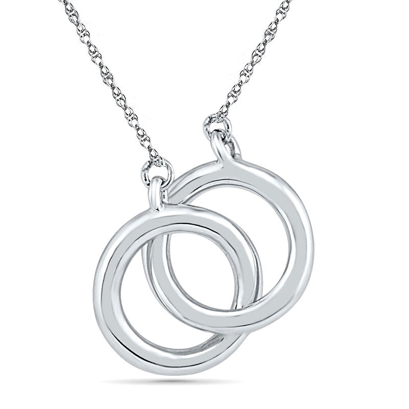 Interlocking Circles Necklace in 10K White Gold