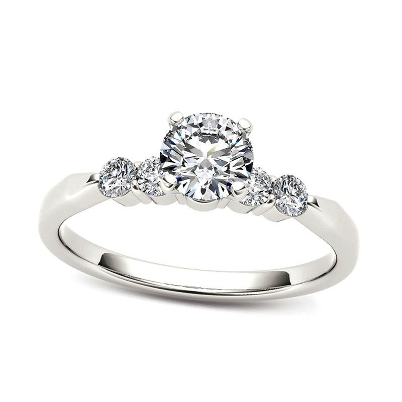 0.50 CT. T.W. Natural Diamond Engagement Ring in Solid 14K White