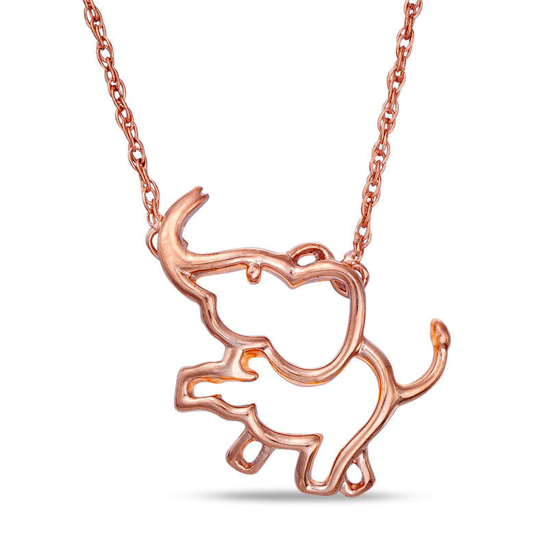 Elephant Necklace in 10K Rose Gold