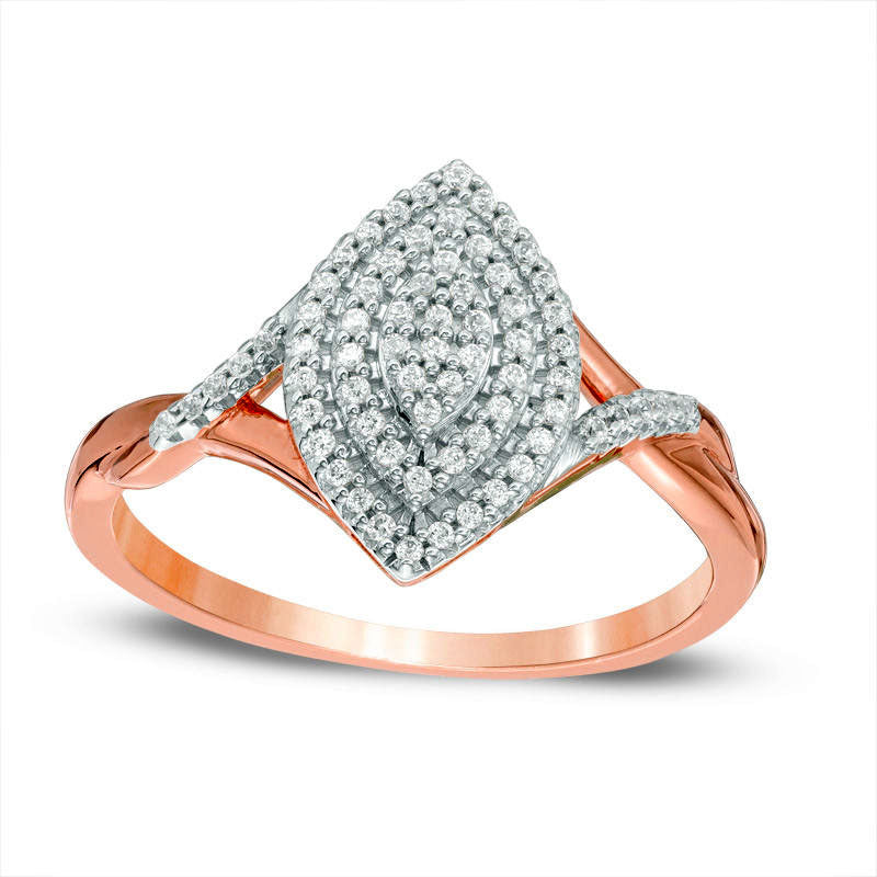 0.20 CT. T.W. Composite Natural Diamond Marquise Ring in Solid 10K Rose Gold